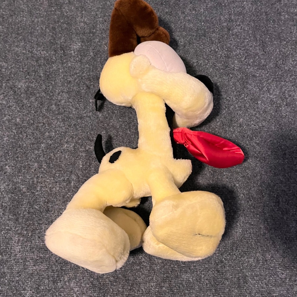 Vintage Odie Plush Stuffed Animal Garfield Dog Jim Davis Yellow Red Tongue
